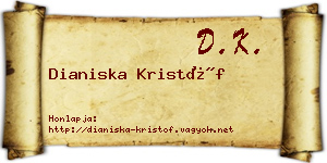 Dianiska Kristóf névjegykártya