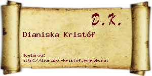 Dianiska Kristóf névjegykártya