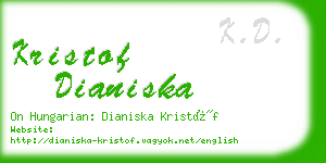 kristof dianiska business card